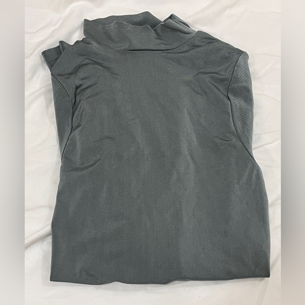 Free People Intimately Mockneck Long Sleeve Top Sheen Dark Blue Gray XS/S NWOT